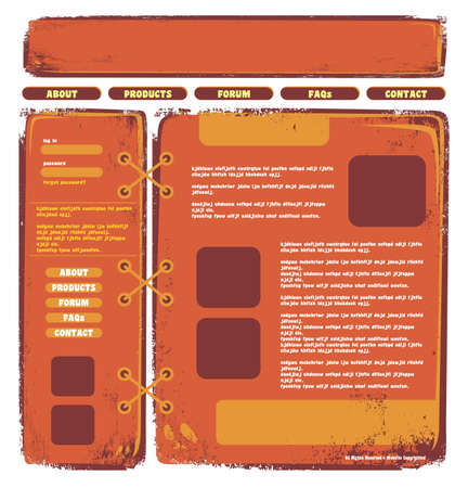 web page template orangeのイラスト素材