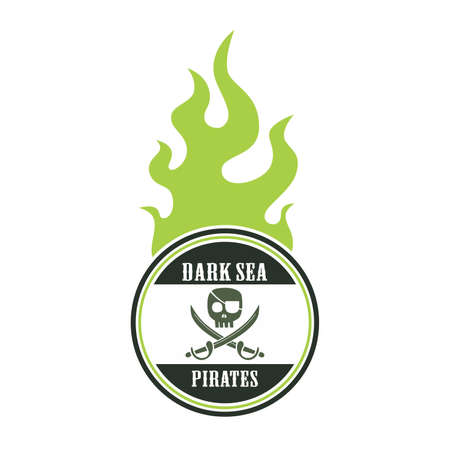 pirate label skullのイラスト素材