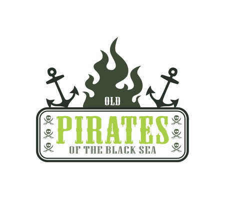 pirate label anchorのイラスト素材