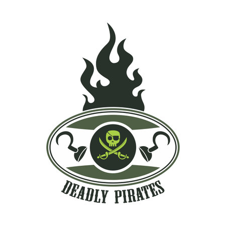 pirate label fireのイラスト素材