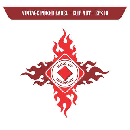 diamond fire poker labelのイラスト素材
