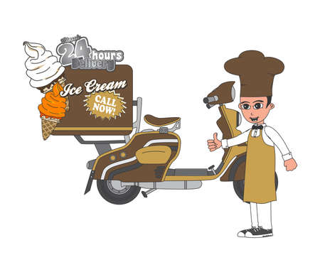 ice cream deliveryのイラスト素材
