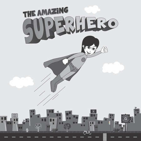 classic superhero comic cartoonのイラスト素材
