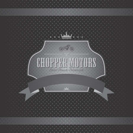 chopper motorcycle labelのイラスト素材