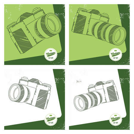 camera photo sketchのイラスト素材