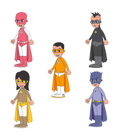 hero cartoon setのイラスト素材