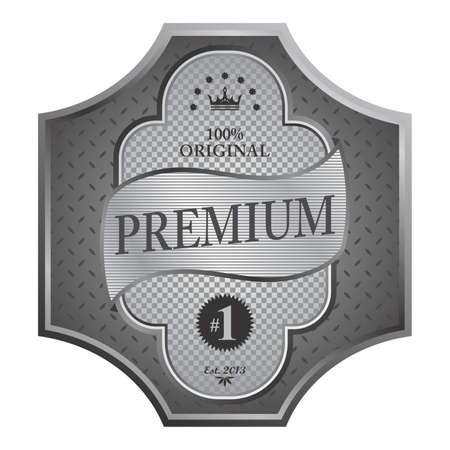 premium steel labelのイラスト素材