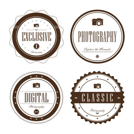 photography label setのイラスト素材