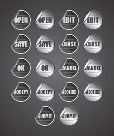 sticker software icon setのイラスト素材