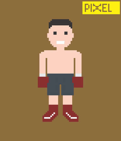 pixel guy cartoonのイラスト素材