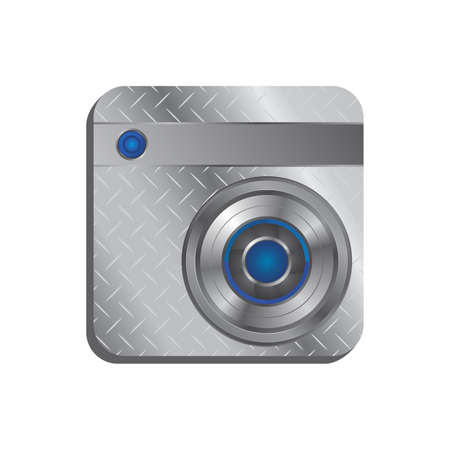 lens button iconのイラスト素材