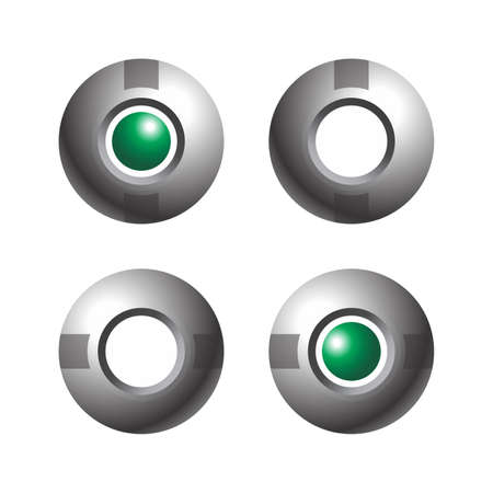 green theme sphere buttonのイラスト素材