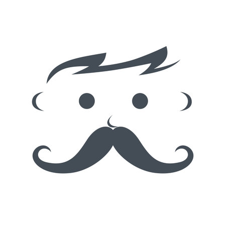 mustache guy cartoon artのイラスト素材