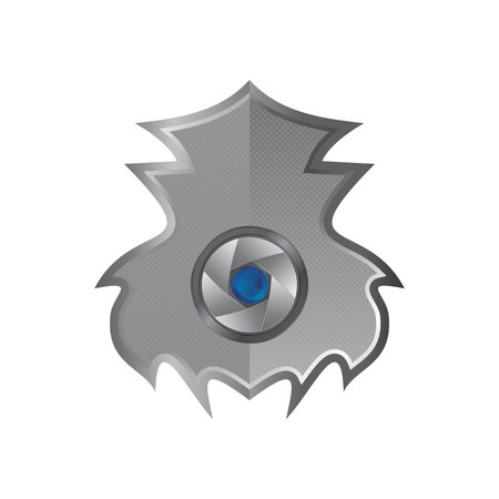 lens inside shield artのイラスト素材