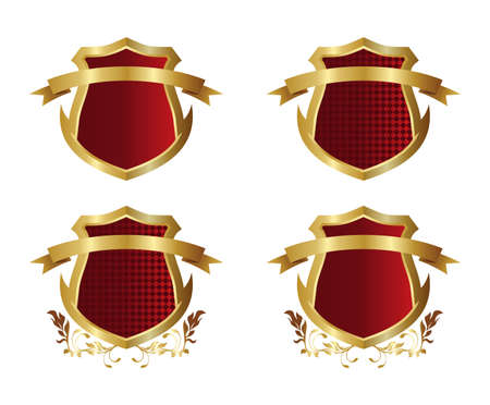 golden red shieldのイラスト素材