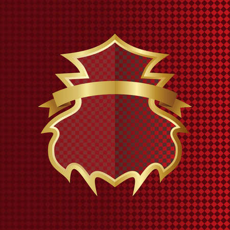 golden red art shieldのイラスト素材