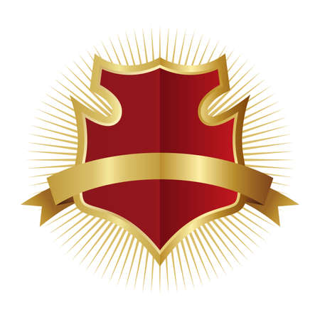 golden red art shieldのイラスト素材
