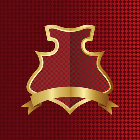 red gold shieldのイラスト素材