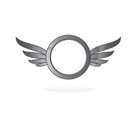 silver metal wingのイラスト素材