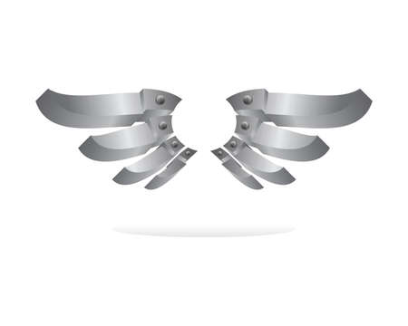 silver metal wingのイラスト素材