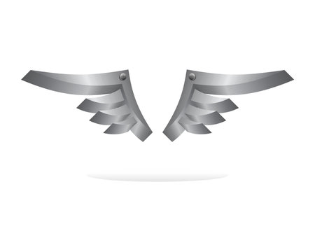 silver metal wingのイラスト素材