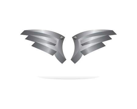 silver metal wingのイラスト素材