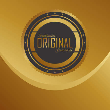golden quality product labelのイラスト素材