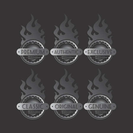 silver fire labelsのイラスト素材