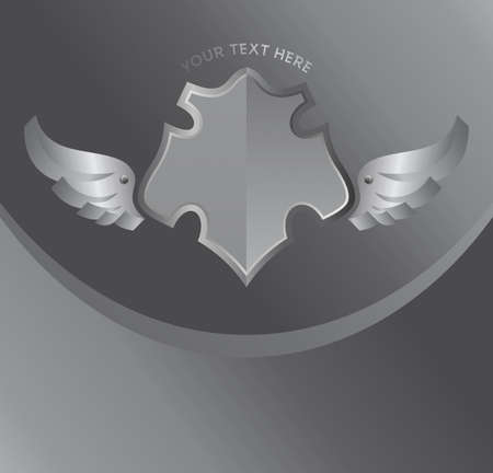 silver shield art wingのイラスト素材