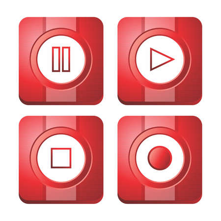 media player button setのイラスト素材