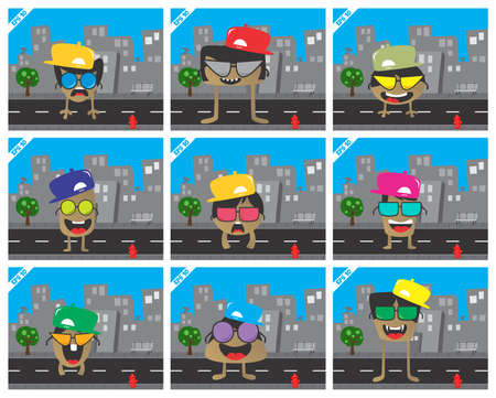 city monster setのイラスト素材