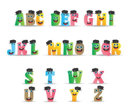 alphabet monster setのイラスト素材