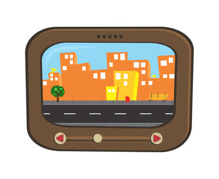 map technology cartoonのイラスト素材