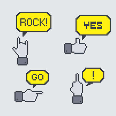 gesture pixel handのイラスト素材