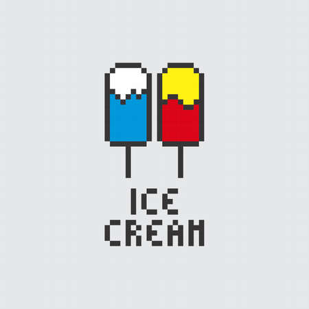 pixel art food and drink themeのイラスト素材