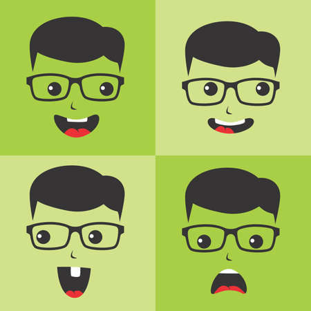geek cartoonのイラスト素材