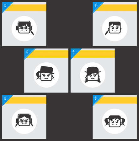 avatar portrait picture iconのイラスト素材