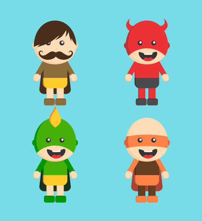 hero cartoon characterのイラスト素材