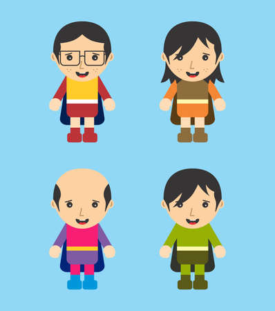 hero cartoon characterのイラスト素材