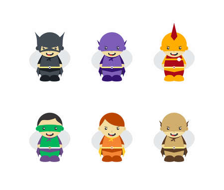 superhero cartoon characterのイラスト素材