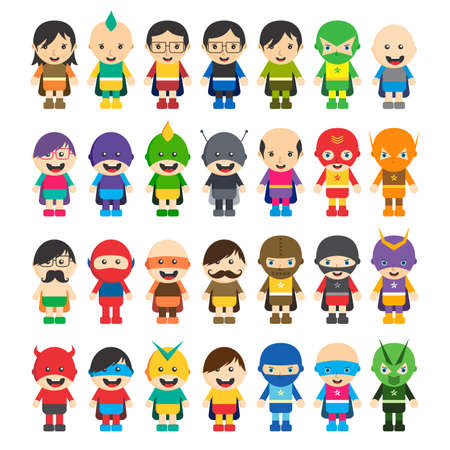 super hero cartoon characterのイラスト素材