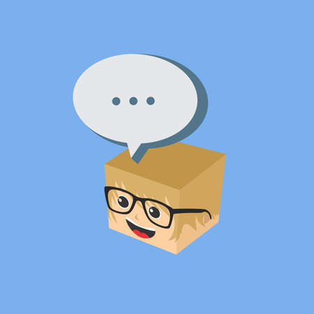 block isometric cartoon character vector art graphicのイラスト素材
