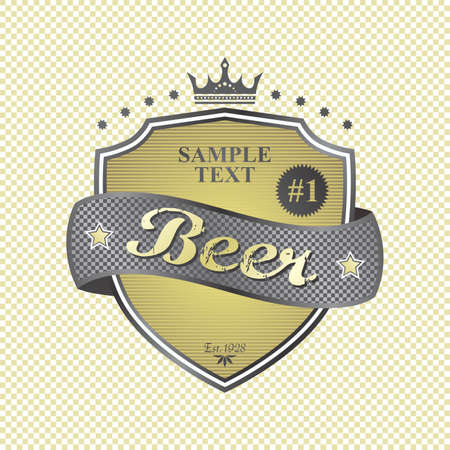 beer label theme vector graphic art design illustrationのイラスト素材