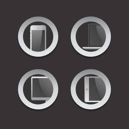 mobile phone and computer device theme vector art graphic illustrationのイラスト素材