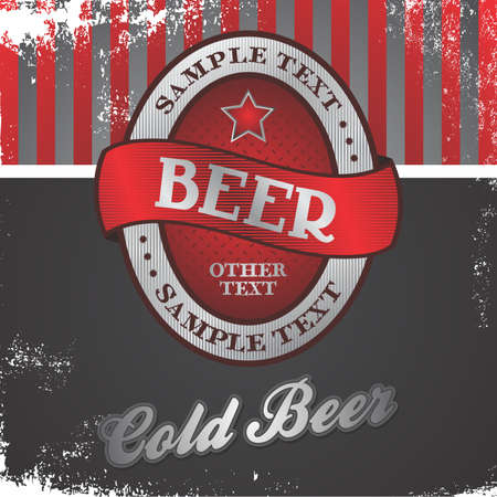 beer label theme vector graphic art design illustrationのイラスト素材