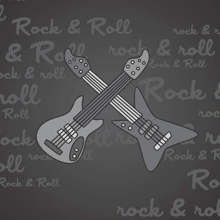 rock and roll guitar theme vector art illustrationのイラスト素材