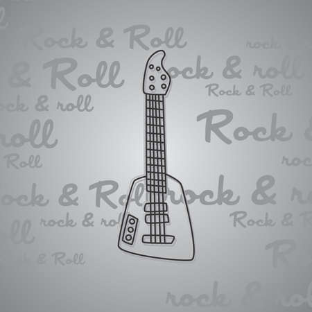 rock and roll guitar theme vector art illustrationのイラスト素材