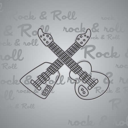 rock and roll guitar theme vector art illustrationのイラスト素材
