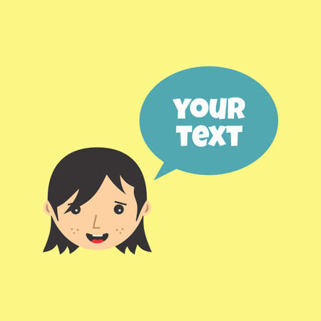 cartoon character with speech bubble graphic art vector illustrationのイラスト素材