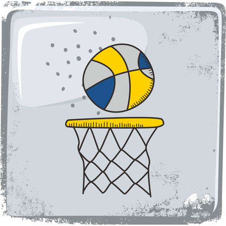 basketball sports theme graphic art vector illustrationのイラスト素材